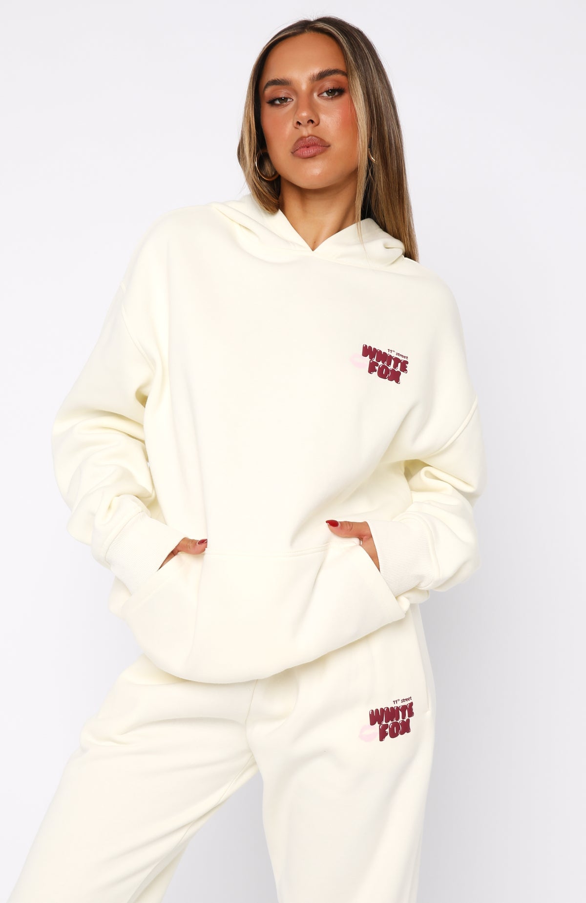 11th Street Sweet Kisses Oversized Hoodie Cake Batter
