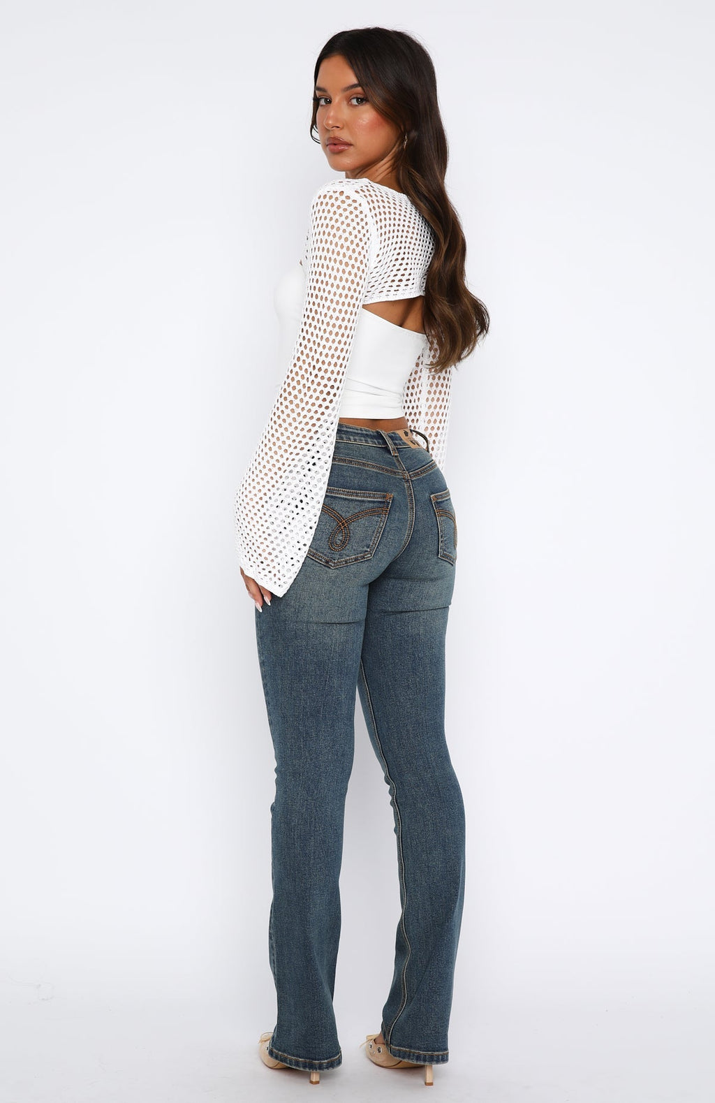 Wait For No One Low Rise Bootleg Jeans Mid Vintage Blue