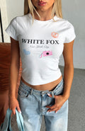 Stop And Stare Baby Tee White