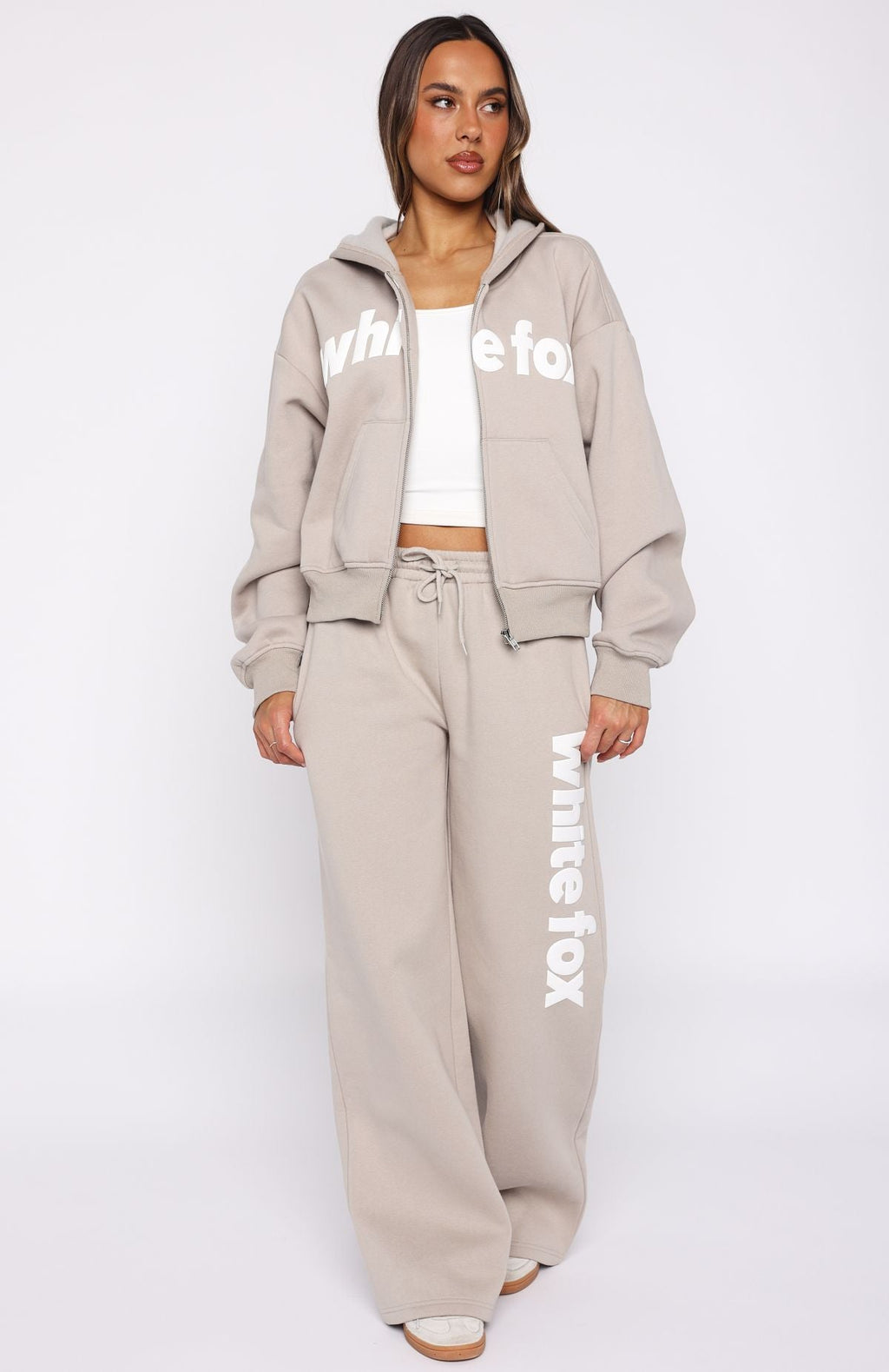 From The Archives Kenzie Boxy Zip Front Hoodie Moon