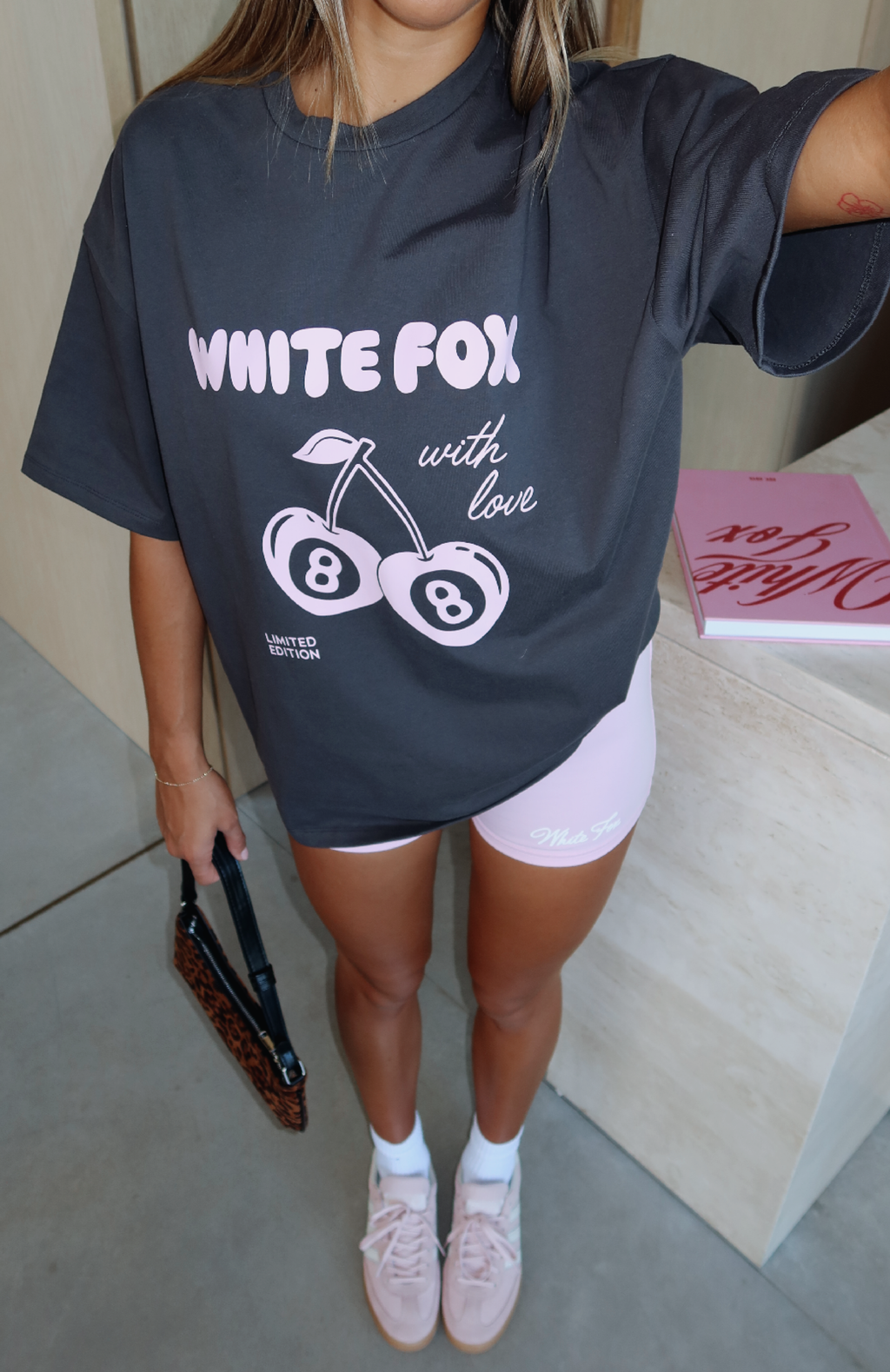 With Love In The Moment Oversized Tee Charcoal