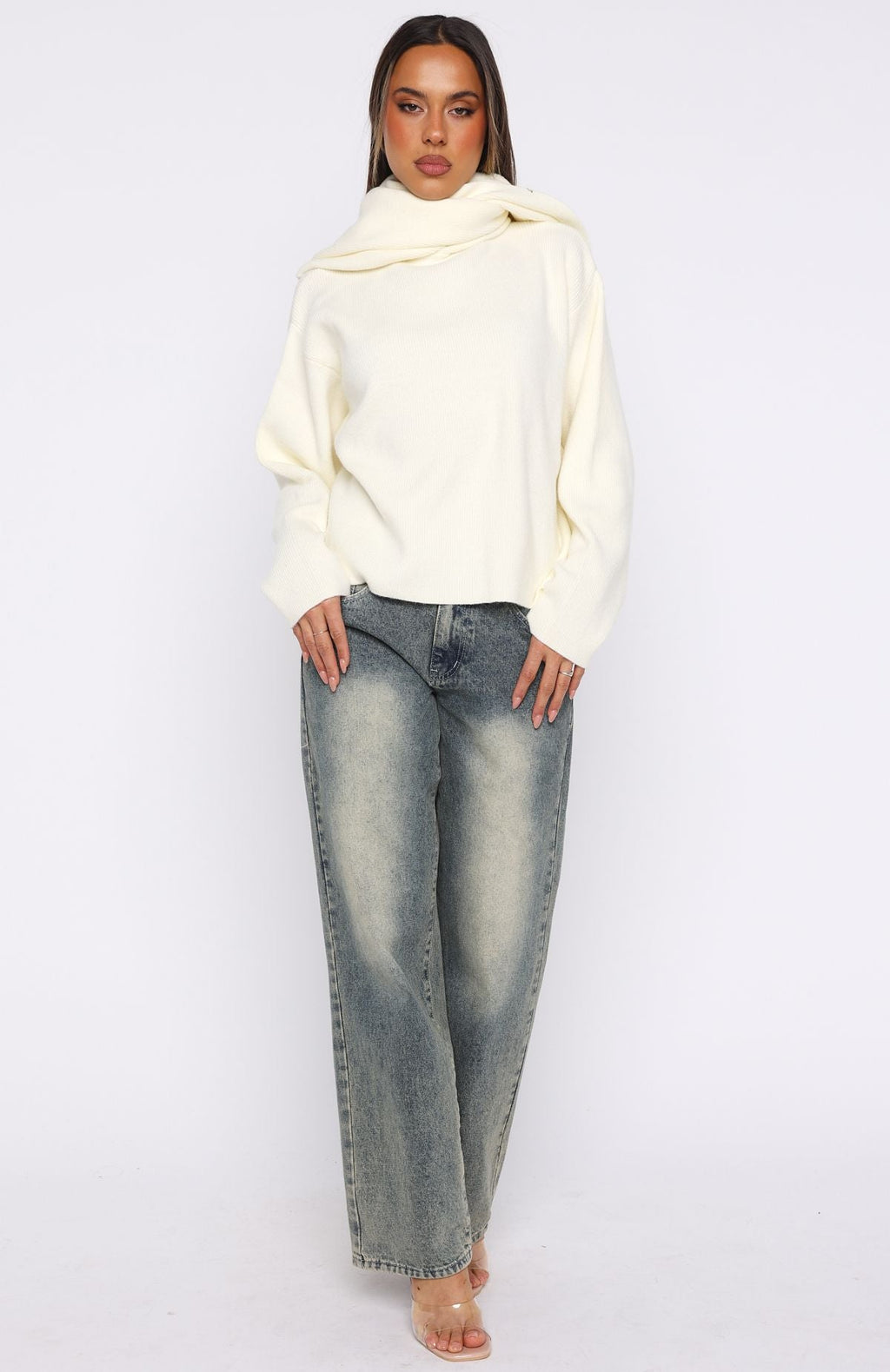 Luxe Layers Knit Sweater Cream