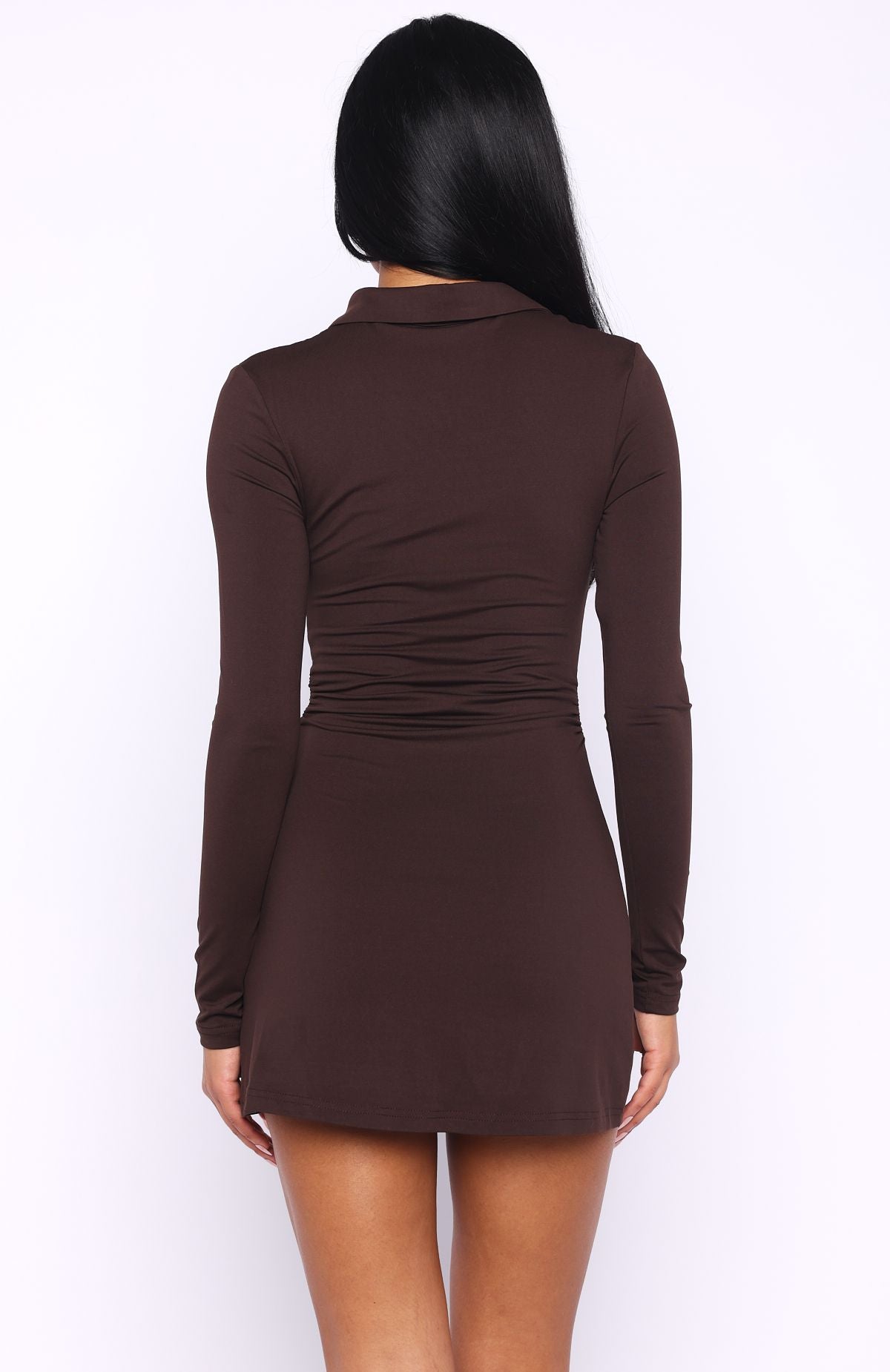It's All For You Long Sleeve Mini Dress Chocolate