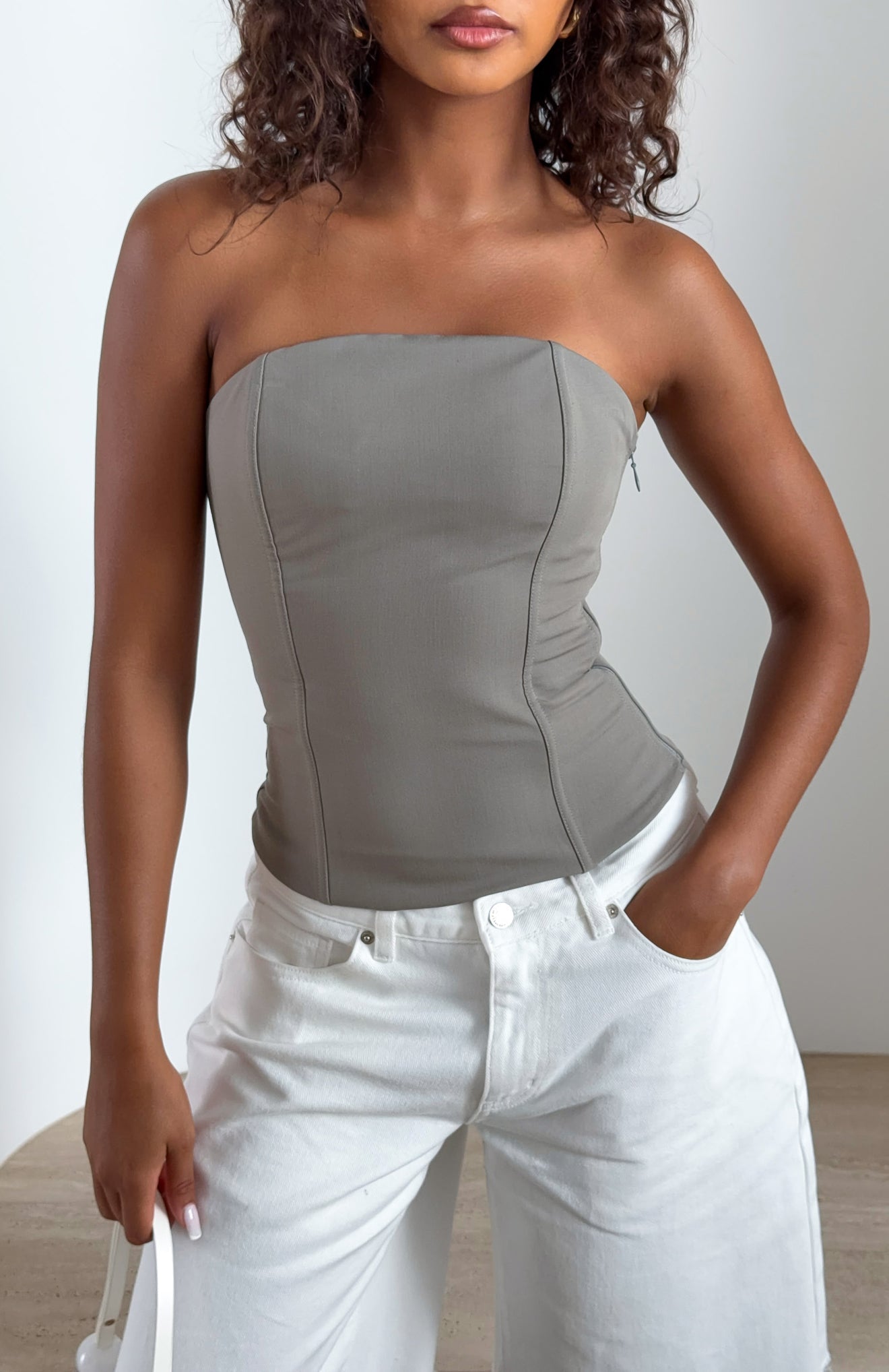Bye Girl Strapless Bustier Taupe