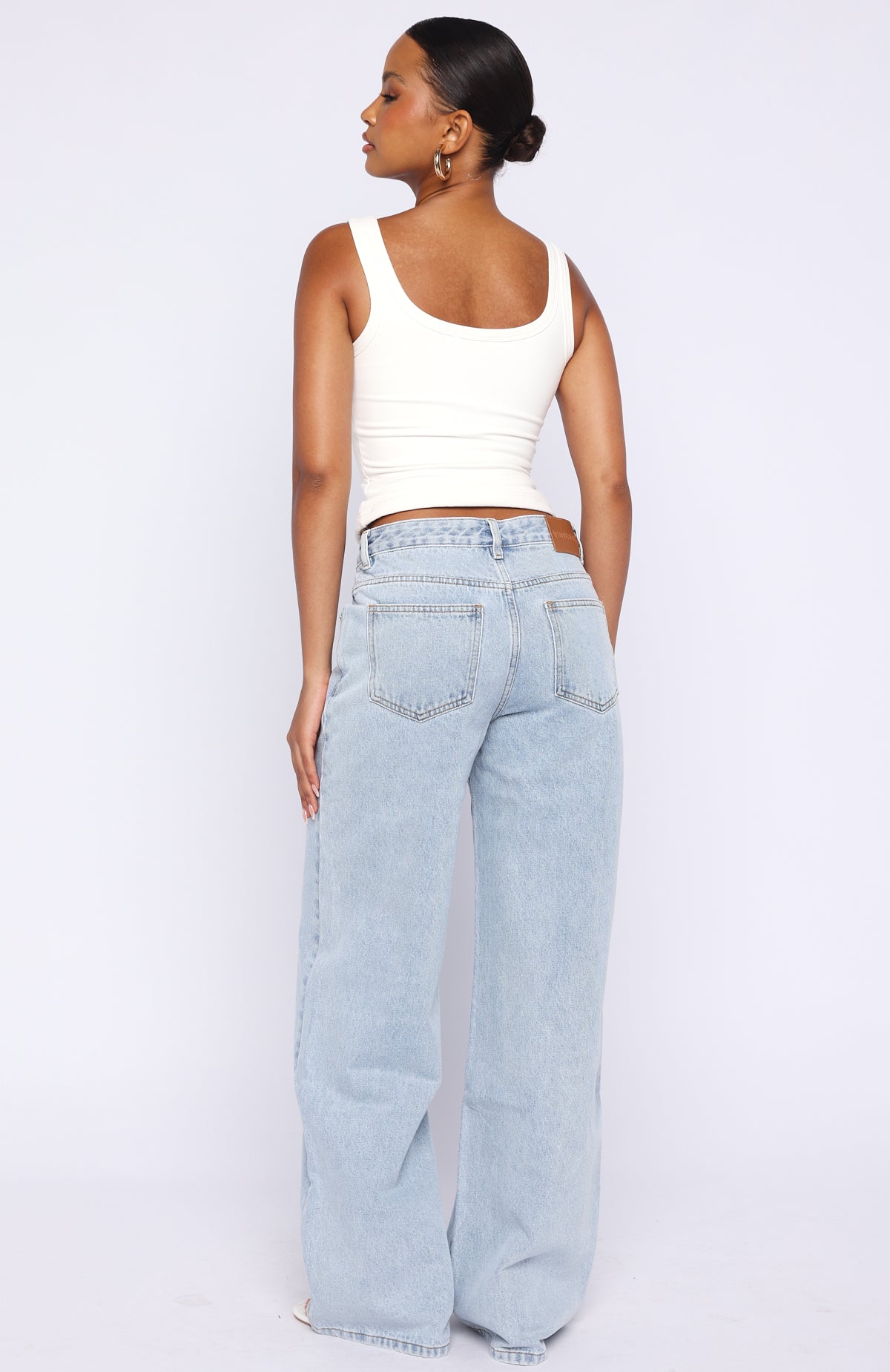 Just My Type Mid Rise Wide Leg Jeans Light Blue