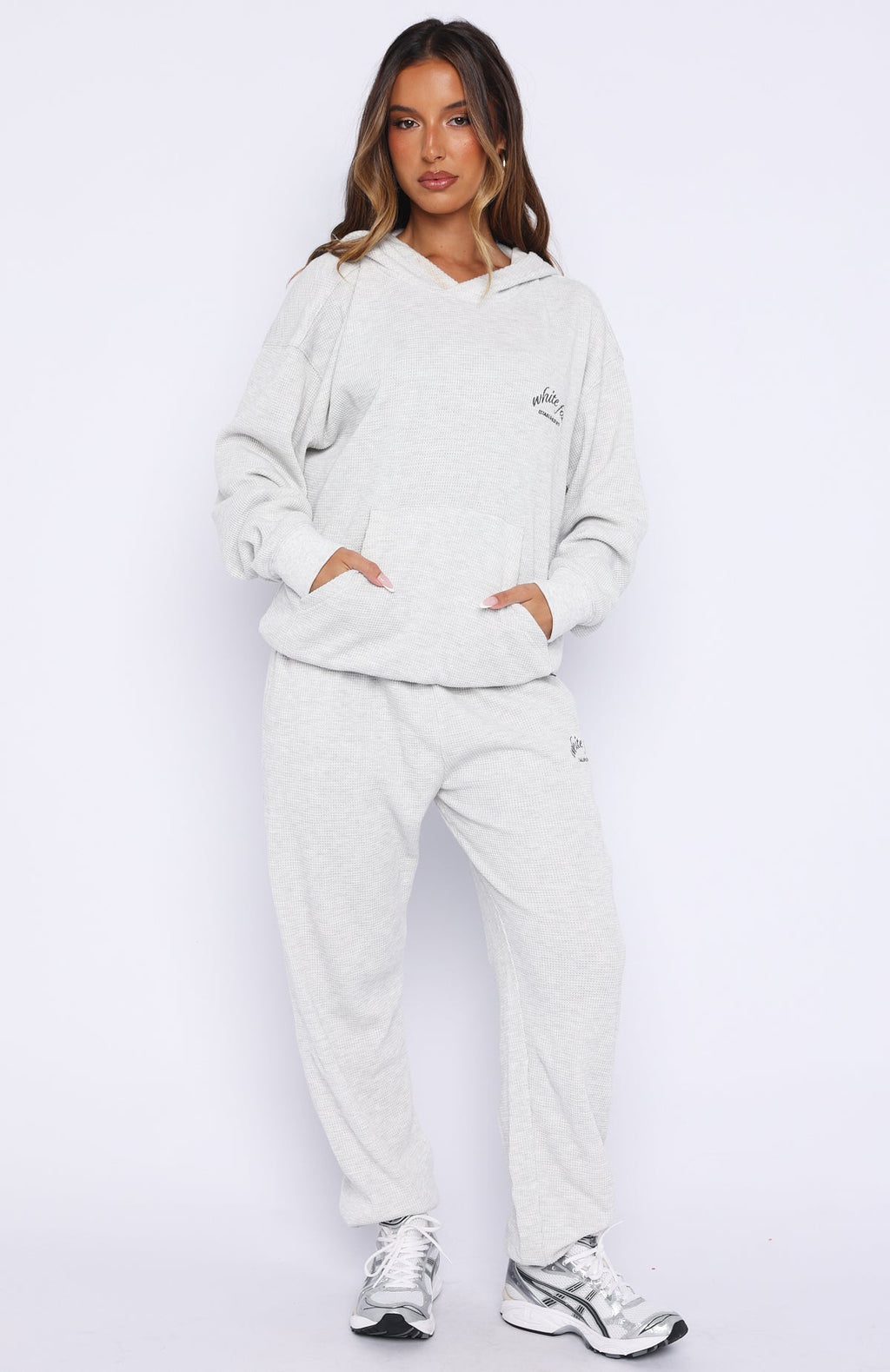 Moving Out Waffle Sweatpants Light Grey Marle