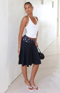 We've Got That Spark Midi Skirt Black